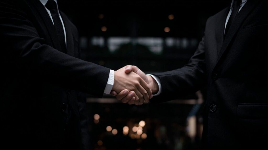 business handshake close up